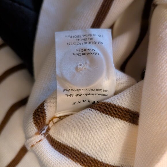 Sezane Betty Cardigan Ecru / Camel - Size XS - Picture 4 of 5